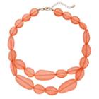 Oblong Bead Chunky Swag Necklace, Women's, Light Pink