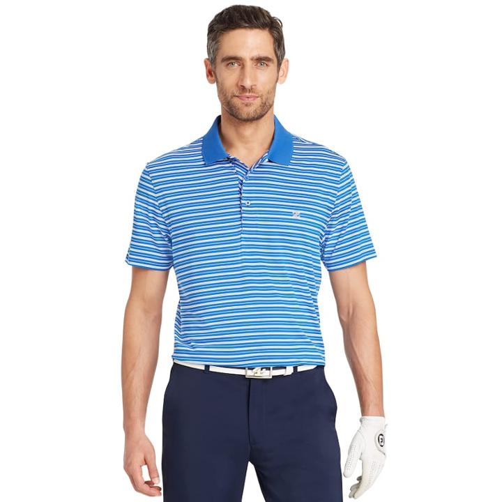 Men's Izod Swingflex Classic-fit Striped Stretch Performance Golf Polo, Size: Small, Blue