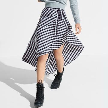 K/lab Gingham Wrap Skirt, Girl's, Size: Medium, Ovrfl Oth