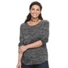 Plus Size Apt. 9&reg; Geometric Print Tee, Women's, Size: 2xl, Black