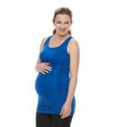 Maternity A:glow Ruched Workout Tank, Women's, Size: M-mat, Dark Blue