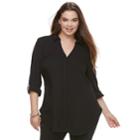 Juniors' Plus Size Candie's&reg; Tie Front Tunic, Teens, Size: 2xl, Oxford