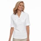 Women's Croft & Barrow&reg; Utility Polo, Size: Small, White