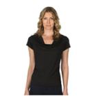 Women's Larry Levine Cowlneck Top, Size: Large, Black