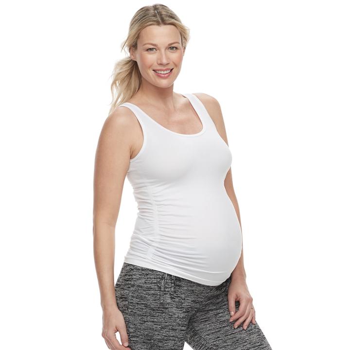 Maternity A:glow Seamless Tank, Women's, Size: M-mat, White