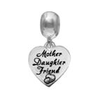 Individuality Beads Sterling Silver Mother Daughter Friend Heart Charm, Women's