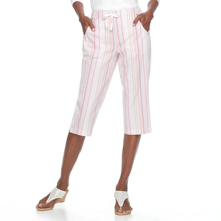 Women's Croft & Barrow&reg; Sheeting Pull-on Capris, Size: Small, Med Pink