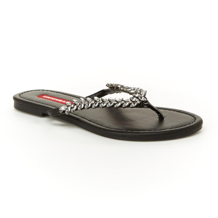 Unionbay Easter Women's Rhinestone Thong Sandals, Size: 7.5, Black
