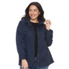Plus Size Sonoma Goods For Life&trade; Utility Jacket, Women's, Size: 3xl, Dark Blue