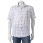 Men's Sonoma Goods For Life&trade; Modern-fit Plaid Linen-blend Button-down Shirt, Size: Xxl, White