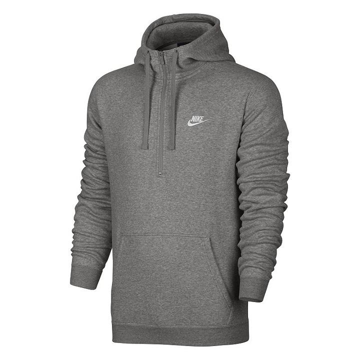 Men's Nike Club Half-zip Fleece Hoodie, Size: Medium, Grey Other