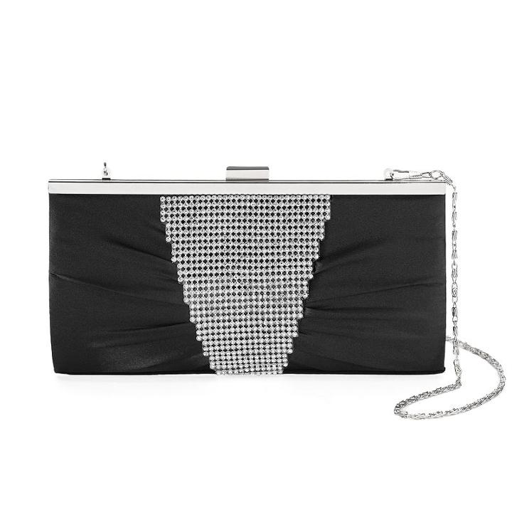 Gunne Sax By Jessica Mcclintock Laura Rhinestone Pleated Clutch, Women's, Black
