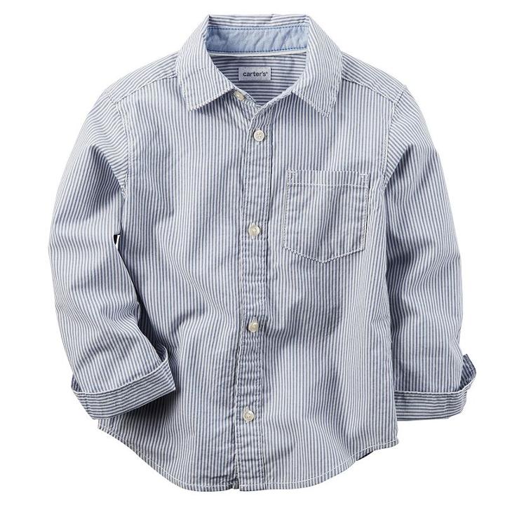 Boys 4-8 Carter's Woven Button-down Shirt, Boy's, Size: 4, Blue