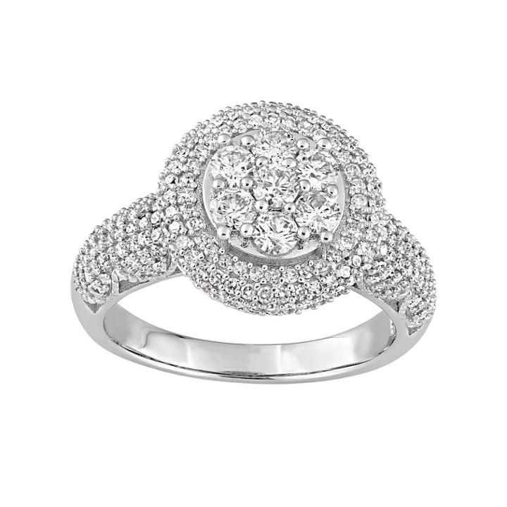 Stella Grace Lovemark 10k White Gold 2 Carat T.w. Diamond Cluster Ring, Women's, Size: 5