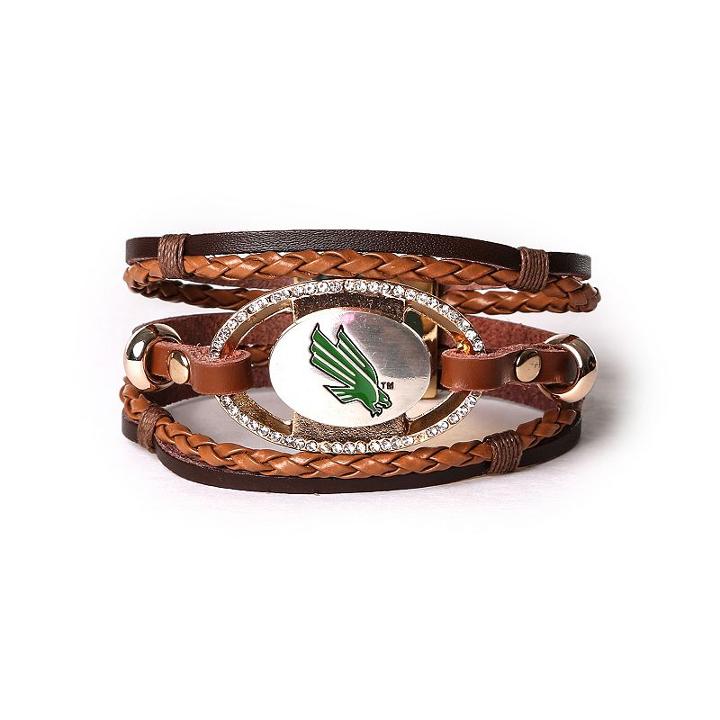 Women's North Texas Mean Green Bracelet Set, Brown