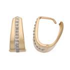 Diamond Fascination 14k Gold U-hoop Earrings, Women's, White