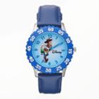 Disney / Pixar Toy Story Sheriff Woody Boy's Leather Time Teacher Watch, Blue
