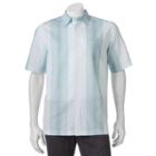 Havanera, Men's Striped One-pocket Linen-blend Button-down Shirt, Size: Xxl, Turquoise/blue (turq/aqua)