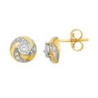 10k Gold 1/5 Carat T.w. Diamond Swirl Stud Earrings, Women's, White