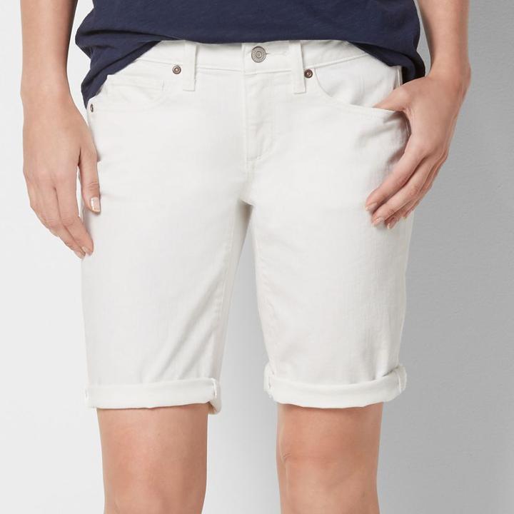 Women's Sonoma Goods For Life&trade; Cuffed Bermuda Jean Shorts, Size: 4, White