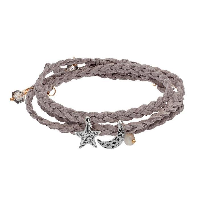 Mudd&reg; Star & Crescent Charm Braided Wrap Bracelet, Women's, Multicolor