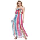 Juniors' Candie's&reg; Print Ruffle Maxi Dress, Girl's, Size: Small, Oxford