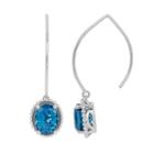 David Tutera Sterling Silver Simulated Blue Topaz Drop Earrings, Women's