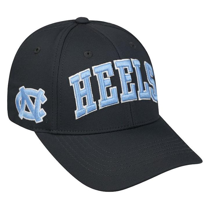 Adult Top Of The World North Carolina Tar Heels Cool & Dry One-fit Cap, Men's, Grey (charcoal)