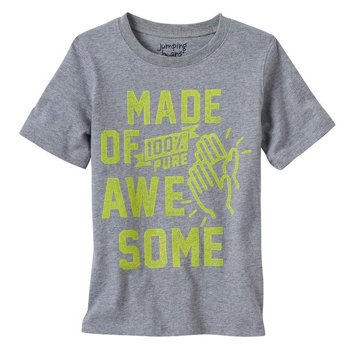 Boys 4-10 Jumping Beans&reg; Short Sleeve Slubbed Graphic Tee, Boy's, Size: 8, Med Grey