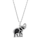 Artistique Sterling Silver Crystal Elephant Pendant Necklace, Women's, Size: 18, Grey
