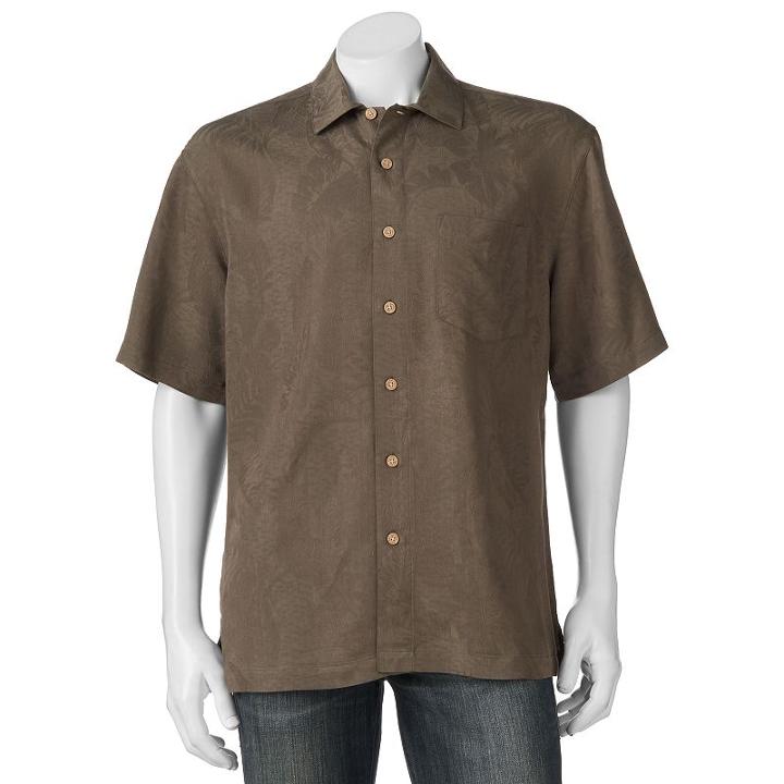 Men's Batik Bay Silk Blend Button-down Shirt, Size: Xxl, Green Oth