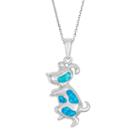 Lab-created Blue Opal Sterling Silver Dog Pendant Necklace, Women's, Size: 18