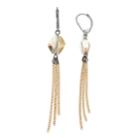 Simply Vera Vera Wang Stone & Chain Nickel Free Linear Earrings, Women's, Multicolor