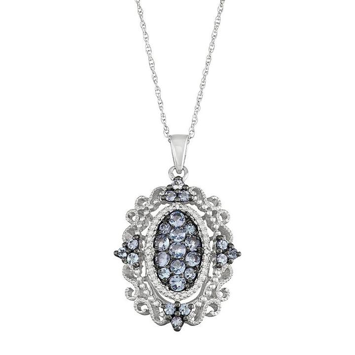 Sterling Silver Tanzanite & Diamond Accent Filigree Pendant Necklace, Women's, Size: 18, Blue