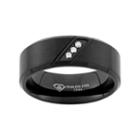 Diamond Accent Black Ion-plated Stainless Steel Wedding Band - Men, Size: 9