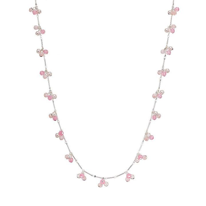 Chaps Bead Long Station Necklace, Women's, Light Pink