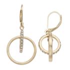 Simply Vera Vera Wang Simulated Crystal Bar & Hoop Drop Earrings, Women's, Gold