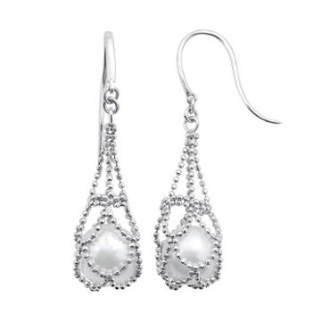 Pearlustre By Imperial Freshwater Cultured Pearl Sterling Silver Imperial Lace Earrings, Women's, White
