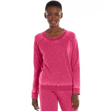Women's Ten To Zen Burnout French Terry Lounge Sweatshirt, Size: Medium, Brt Red