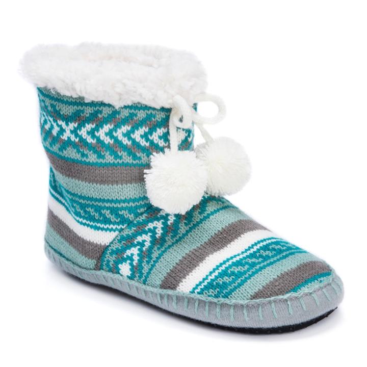 Women's Muk Luks Bootie Slippers, Size: S-m, Lt Green