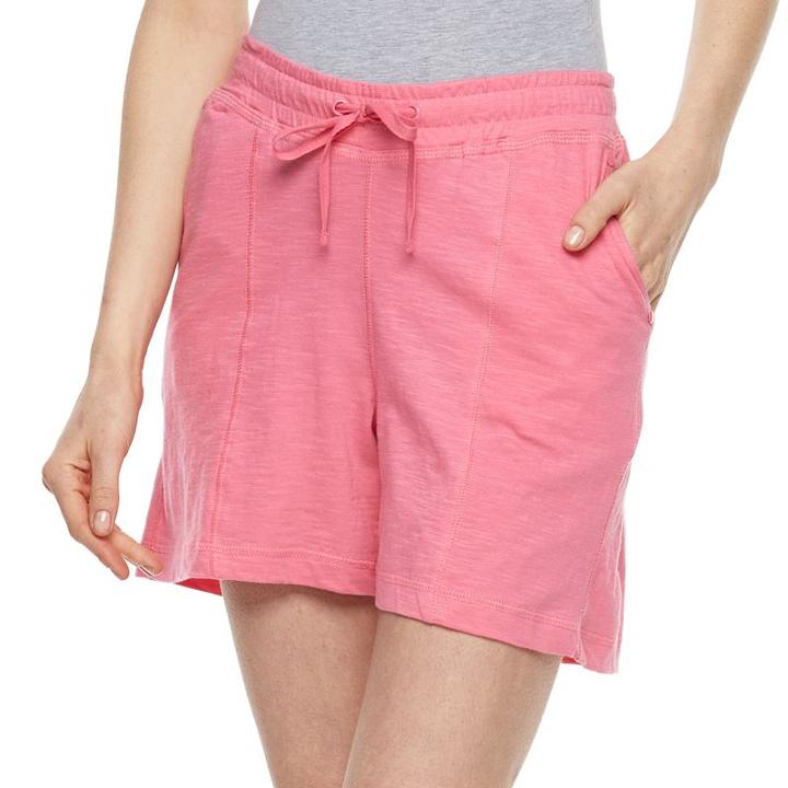 Women's Caribbean Joe Seamed Pull-on Shorts, Size: Medium, Med Pink