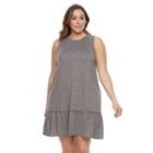 Plus Size Sonoma Goods For Life&trade; Drop-waist Flounce Dress, Women's, Size: 1xl, Grey (charcoal)