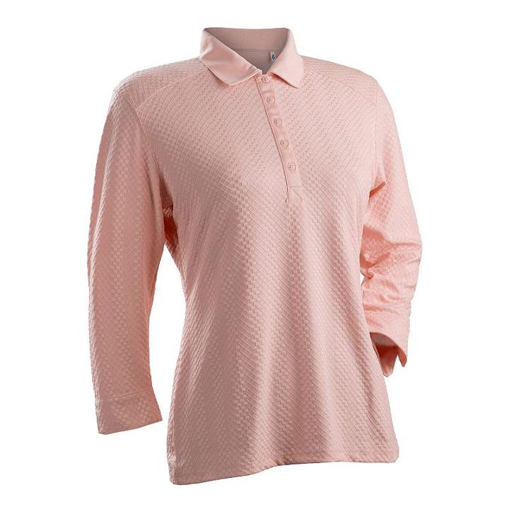 Women's Nancy Lopez Grace 3/4-sleeve Golf Polo, Size: Medium, Pink