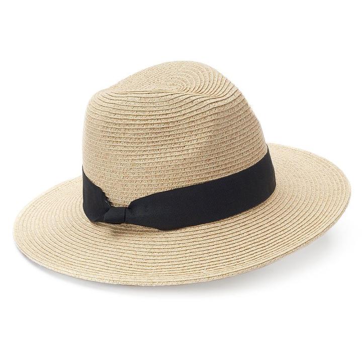 Sonoma Goods For Life&trade; Straw Knotted Trim Panama Hat, Women's, Natural