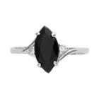 Rhodium-plated Sterling Silver Onyx Ring, Women's, Size: 9, Black