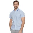 Men's Apt. 9&reg; Premier Flex Slim-fit Stretch Woven Button-down Shirt, Size: Small Slim, Med Blue