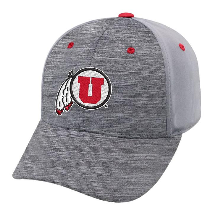 Adult Utah Utes Steam Performance Adjustable Cap, Men's, Med Grey