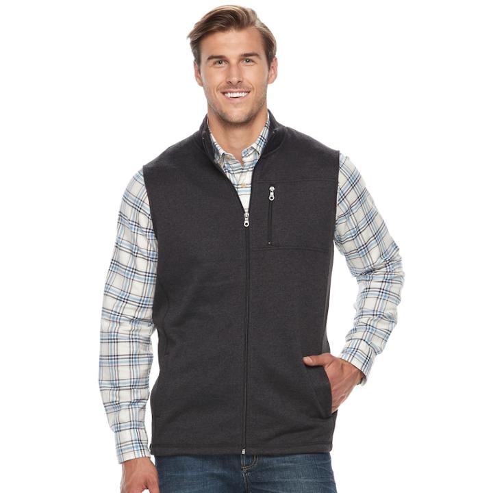 Big & Tall Croft & Barrow&reg; Classic-fit Outdoor Fleece Vest, Men's, Size: Xxl Tall, Black