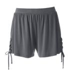 Juniors' Mudd&reg; Lace-up Side Shortie Shorts, Teens, Size: Medium, Grey