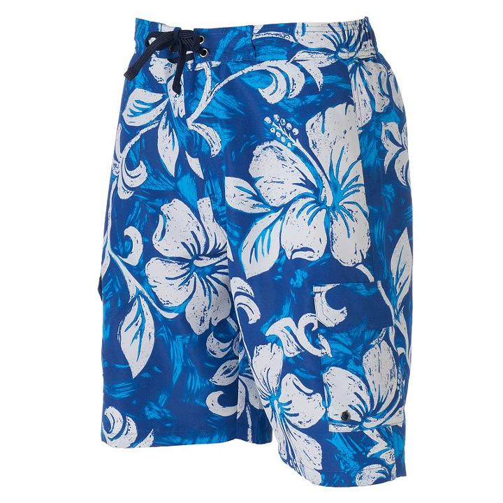 Men's Hemisphere Teslan Flex Cargo Board Shorts, Size: Medium, Blue